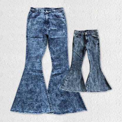 Mommy + Me Light Denim Acid Wash Flares