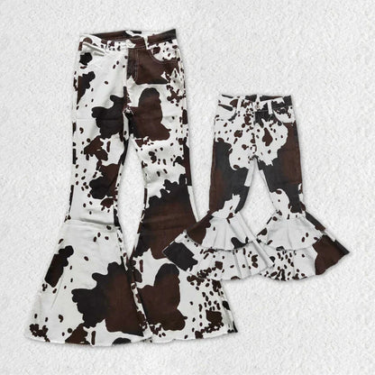 Mommy + Me Cow Print Flares