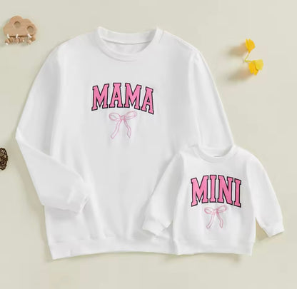 Mama + Mini Embroidered Bow Pullovers (Mini)