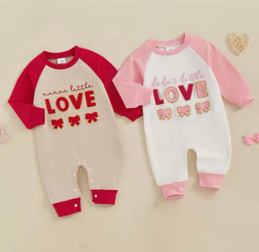 Mama’s Little Love Embroidered V-Day Romper