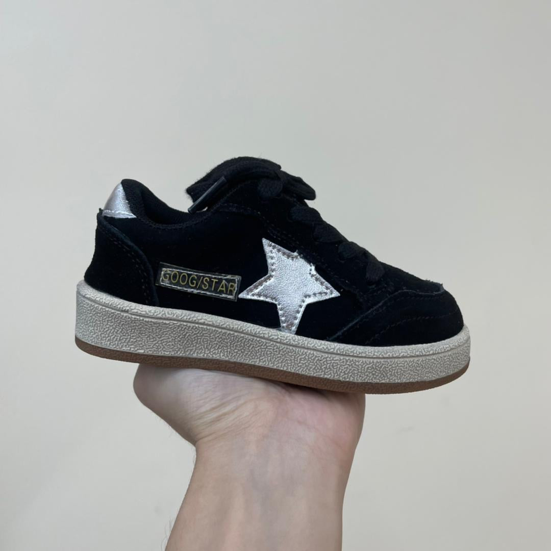 Full Black & Silver High Quality Star Sneakers