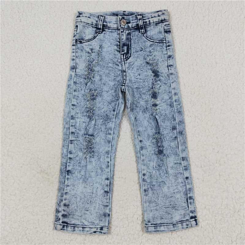 Straight Leg Light Washed Distressed Jeans