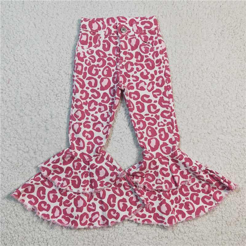 Pink Cheetah Print Bell Bottoms