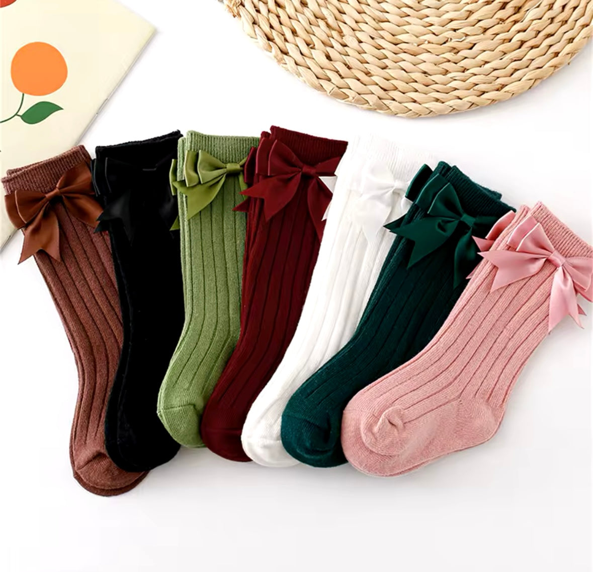 High Quality Nova Knit Below Knee Stockings w/ Bow