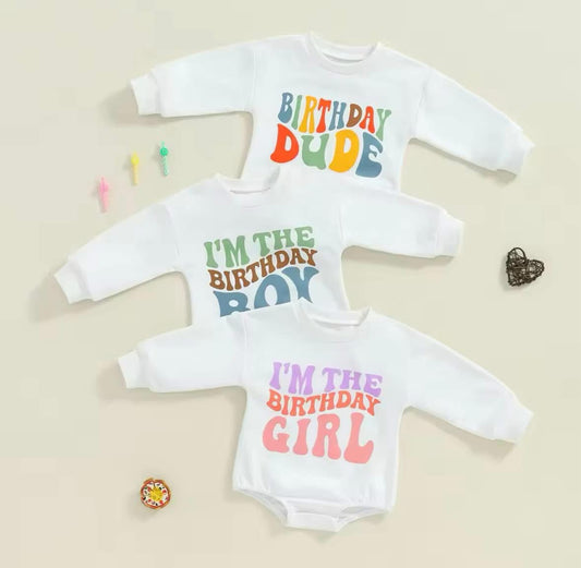 I’m The Birthday Girl & Boy Onesies