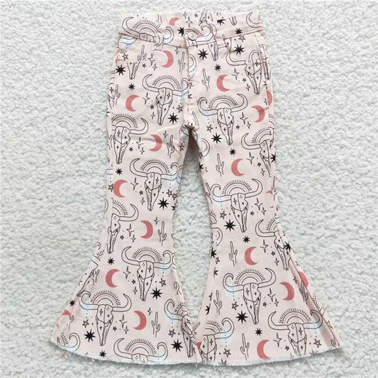 Moon Child Western Print Bell Bottoms