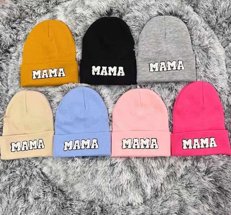 Mama Chenille Lettered Beanies