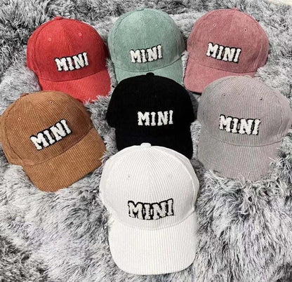 Mini Chenille Lettered Baseball Caps