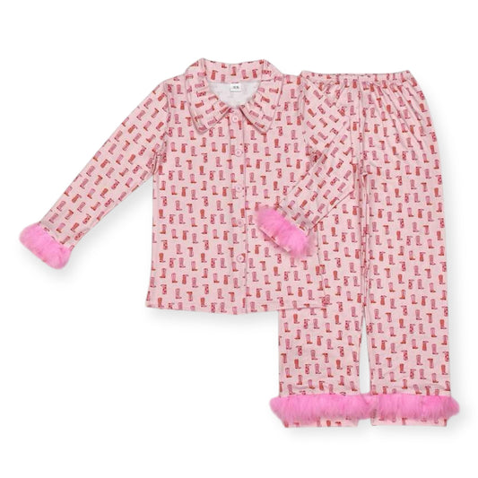 Pink Multi Print Cowgirl Boots Mommy + Mini Pajama Set (Mama)