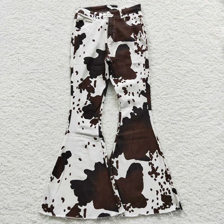 Mommy + Me Cow Print Flares