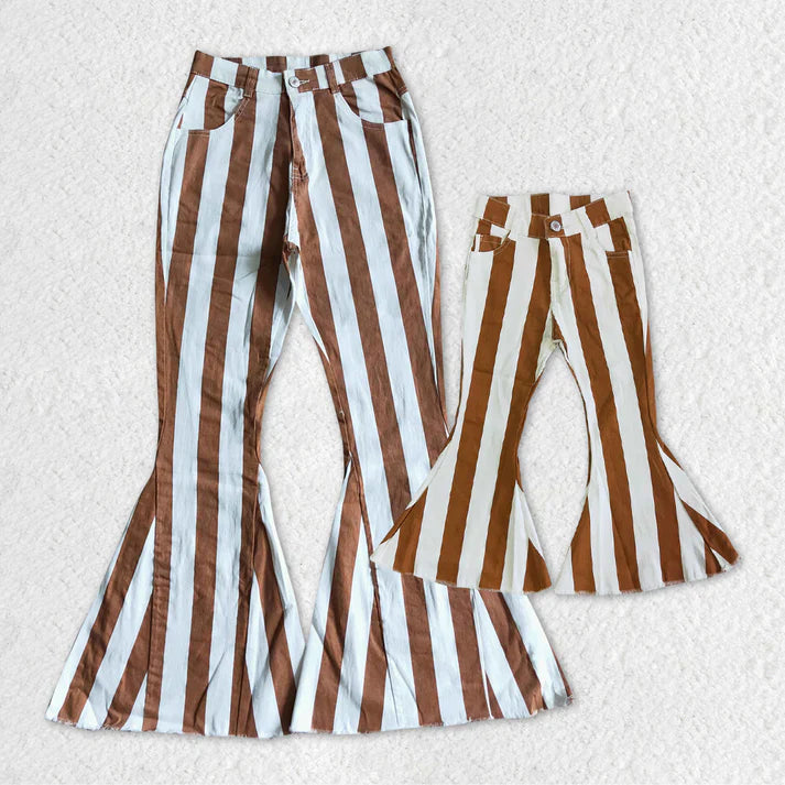 Mommy + Me Chocolate Striped Flares