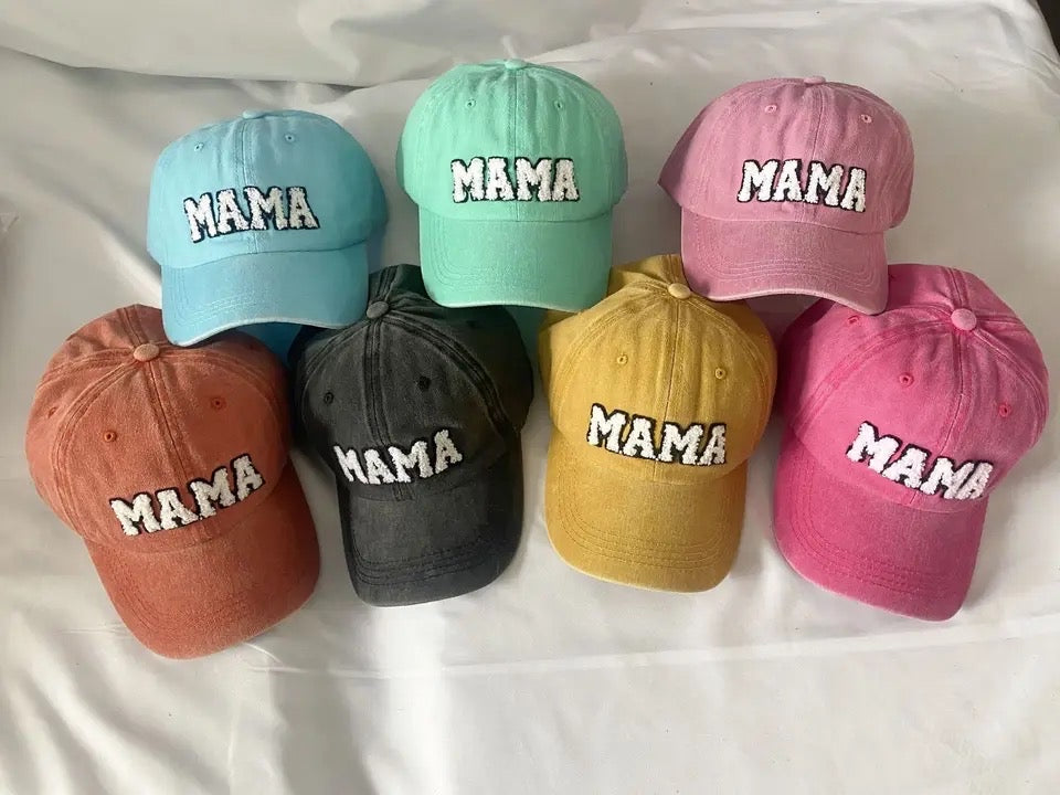 Mama & Mini Chenille Lettered Baseball Hats