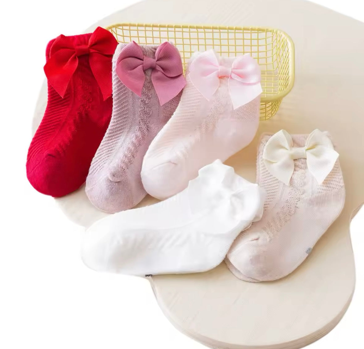 Delilah Knit Socks w/ Bow Detail