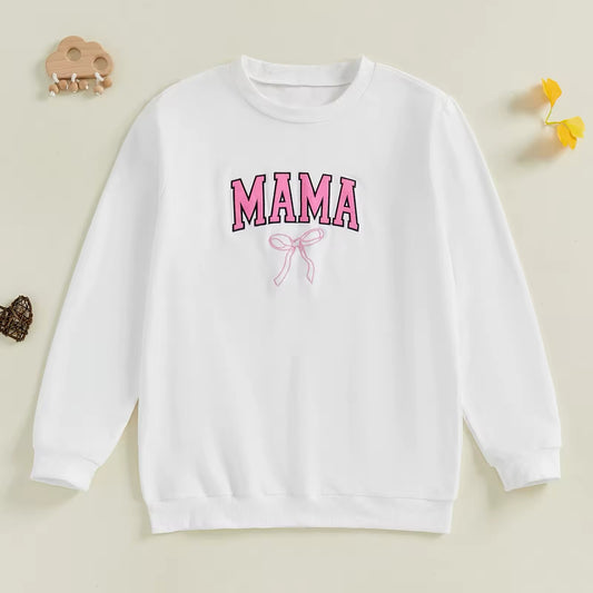 Mama + Mini Embroidered Bow Pullovers (Mama)