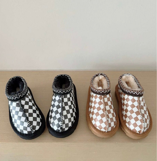 Charlie Checkered Mommy + Mini Slippers