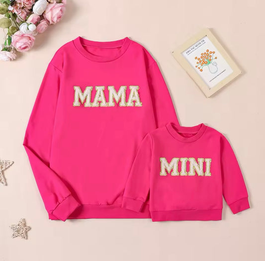 Mama + Mini Chenille Lettered Pullovers (Mini)