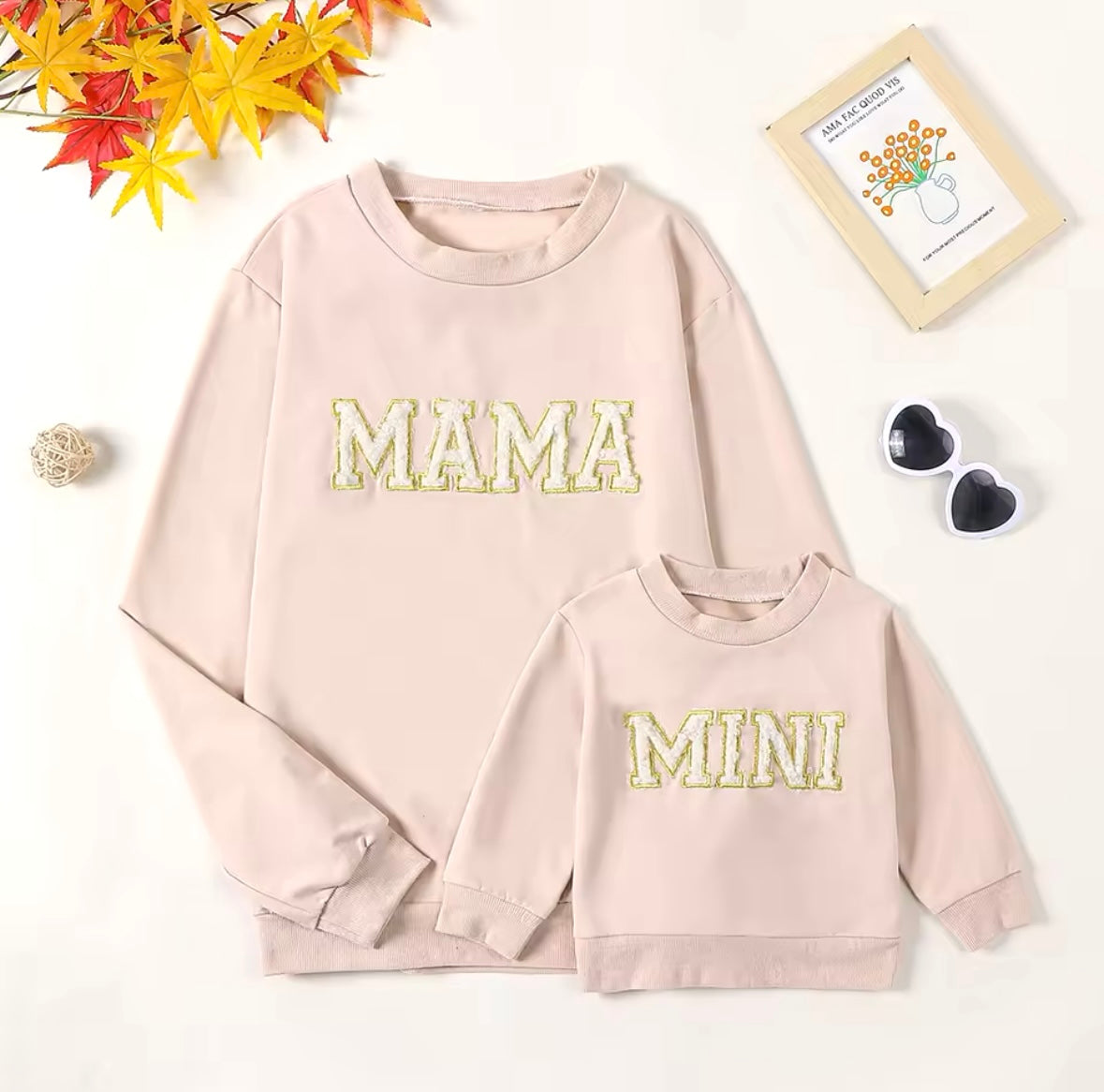 Mama + Mini Chenille Lettered Pullovers (Mama)