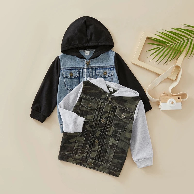 Camo & Denim Hooded Jackets