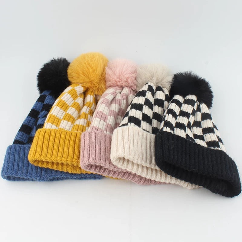 Checkered Toddler Unisex Beanies